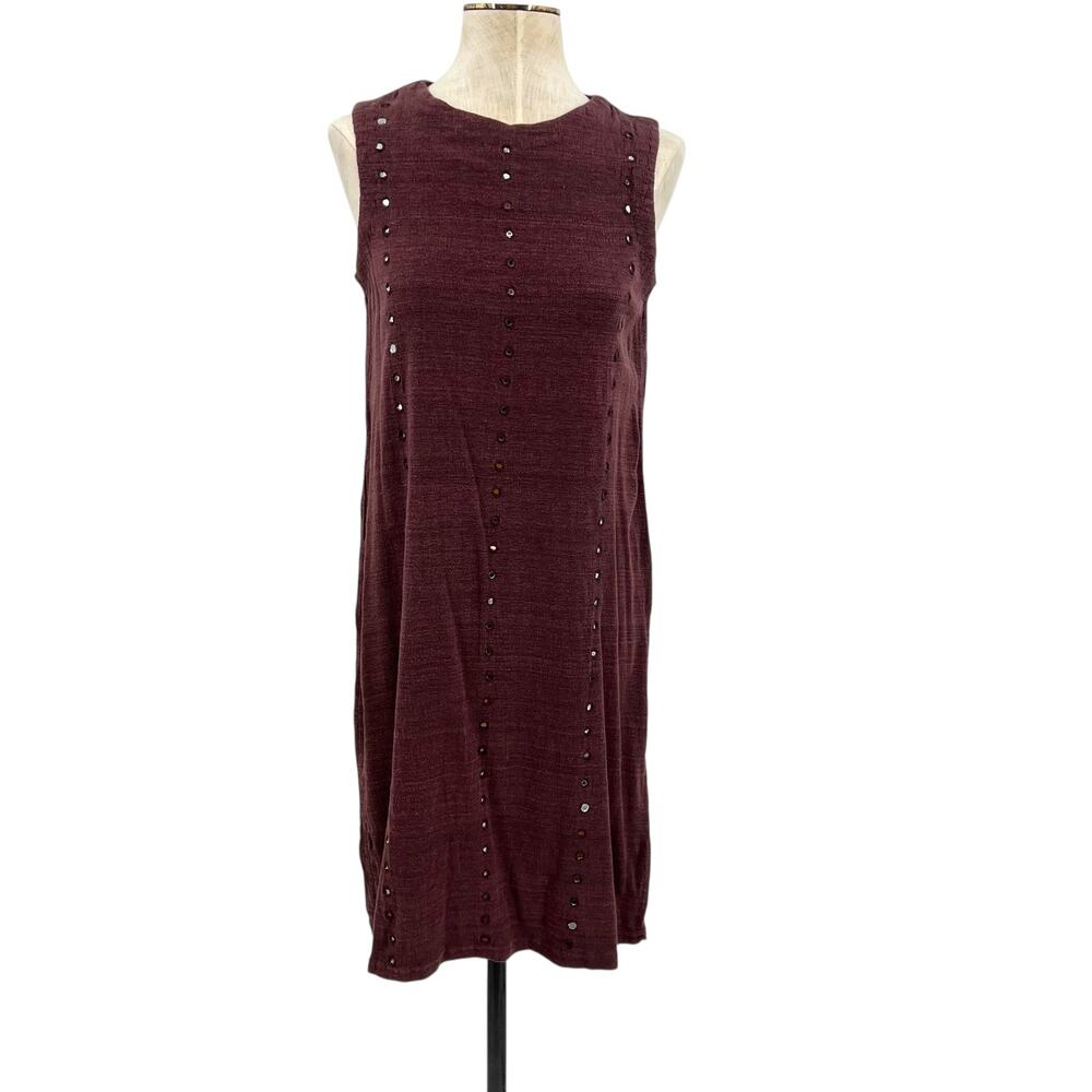 Anita Dongre Grassroots Dress Tank Mirror Detail Cotton Purple Size 12